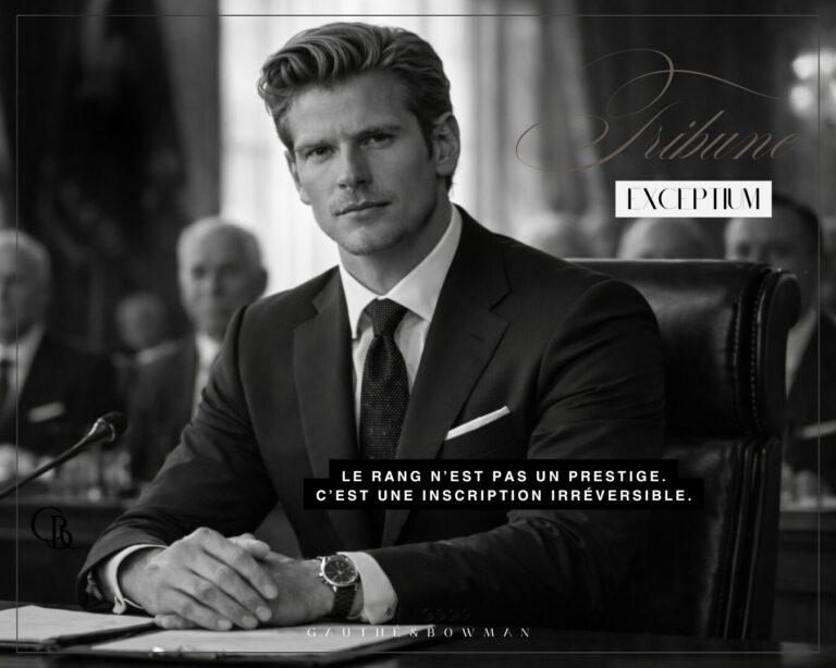 EXCEPTIM - LE RANG N’EST PAS UN PRESTIGE. C’EST UNE INSCRIPTION IRRÉVERSIBLE. GAUTHÉ&BOWMAN. PARIS
